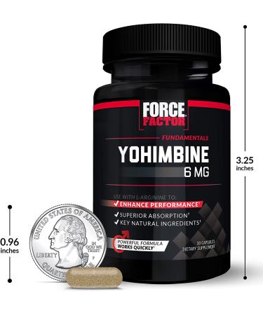 Force Factor Yohimbine Supplement for Men - 6mg Yohimbe Bark Extract for Enhanced Performance - 60 Capsules (2-Pack) - Buy Online on GoSupps.com