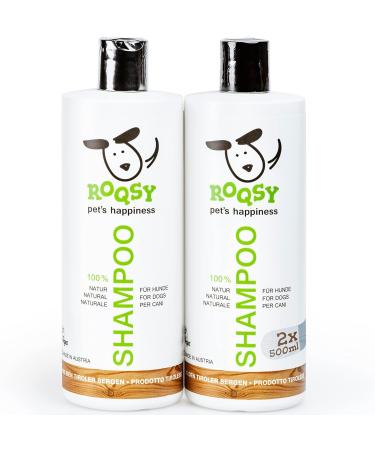 Roqsy Natur-Hundehampoo 1000ml Vegan Organic Dog Shampoo for Sensitive Skin & Allergies | Suitable for All Breeds & Fur Types - Buy Online on GoSupps.com