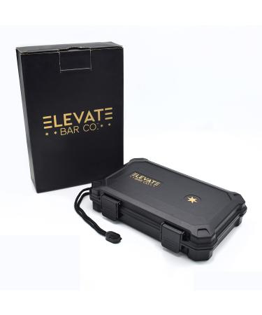Elevate Bar Co. Travel Carrying Case - 5- Count- Waterproof, Crushproof, Airtight Seal, Durable Black Portable Case