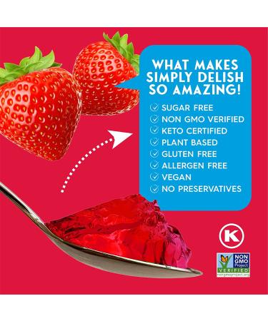 Simply Delish Strawberry Jel Dessert - Sugar Free, Non-GMO, Gluten Free | 0.7 OZ (2 Pack) - Buy Online on GoSupps.com