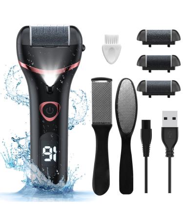 Electric Foot Callus Remover, Rechargeable Portable Electronic Foot File Pedicure Kits, Waterproof Foot Scrubber File, Professional Pedicure Tools, Foot Care for Dead Skin Ideal Gift, 3 Rollers Black - Buy Online on GoSupps.com