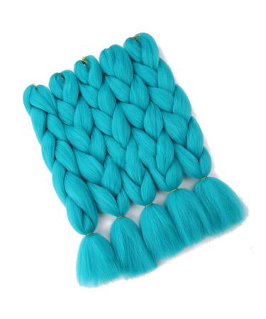 Clke Kanecalon Jumbo Braids - 24 Synthetic Hair Extensions for Afro Styles - Light Blue - 5 Pieces for Braids & Crochet - Buy Online on GoSupps.com