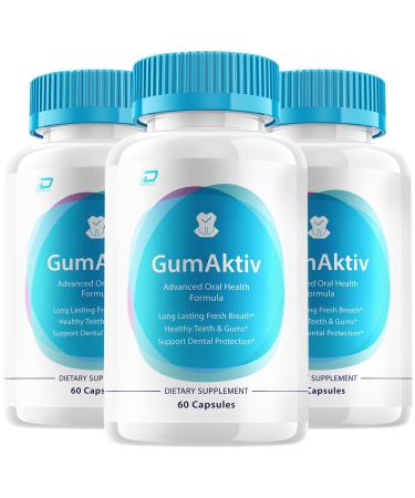 Indelo GumAktiv Dental Support Capsules - GumAktiv Pills Supplement with Oral Formula Gum Aktiv Dental Health Pills Reviews (3 Pack - 180 Capsules)