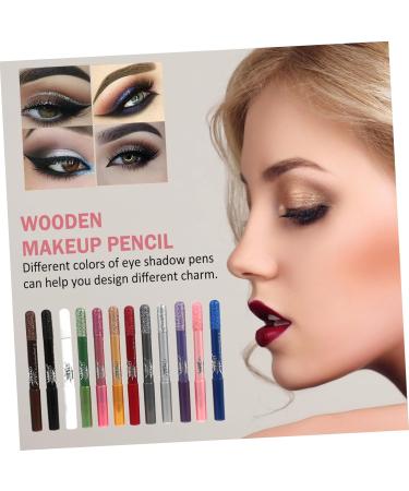 LALADEFIEE 12pcs Pearlescent Eyeshadow Pencil Creamy Eyeshadow Pencil Makeup Eyeliner Glitter Gel Makeup Wood - Buy Online on GoSupps.com