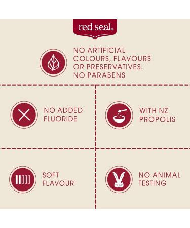 Red Seal Propolis Toothpaste with 100% NZ Bee Propolis Extract - Anise, Peppermint & Eucalyptus Oils - No Fluoride or Preservatives - 2 Pk - Buy Online on GoSupps.com