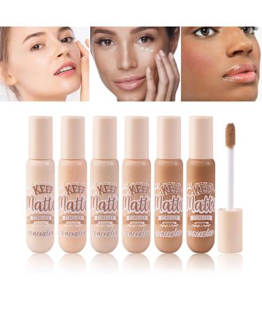 Light & Coverage Concealer 6 Shades Liquid Foundation Concealer For Dark Eyes Long Lasting Color Corrector Foundation Covering Blemishes 10ml (Gold)