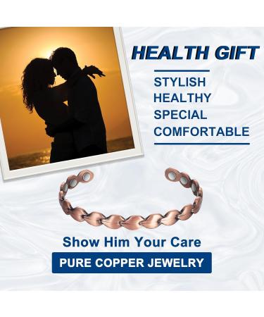 Shop Copper Magnetic Bracelets for Women | Arthritis Relief Adjustable Bangle Magnetic Therapy for Carpal Tunnel - 99.99% Pure Copper Bangles for Men - Buy Online on GoSupps.com