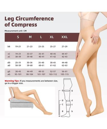 Medical Compression Stockings 20-30 mmHg 2 Pairs for Men and Women - Varicose Vein Support Pantyhose - Beige Large - Buy Online on GoSupps.com