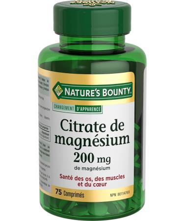Nature's Bounty Magnesium Citrate 210mg - 75 Tablets | Supports Bone Health and Muscle Function - Buy Online on GoSupps.com