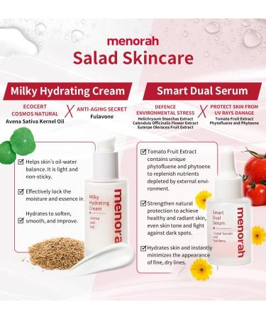 Menorah Skincare Smart Dual Serum | Anti-Aging Face Serum with Crystal Tomato & Acai Berry | Glow Skin | Oil-Infused with Vitamin C & E - Buy Online on GoSupps.com