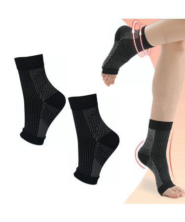 Sock Sleeve Ankle Brace Ergonomical Protective Reduce Injury for Cycling (S/M) S/M Black