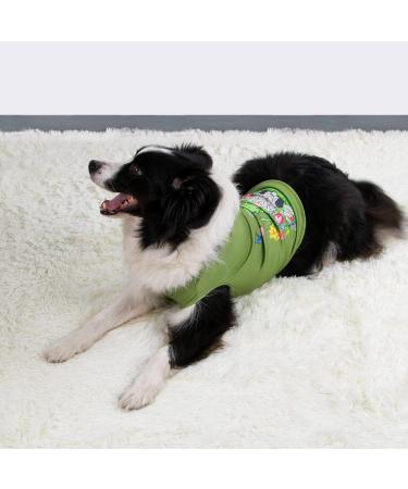 Spring Summer Dog Shirt - Light Vest for Puppies | Dwarf Prints | Party-Ready T-Shirt (Large Blue/Green) - Buy Online on GoSupps.com