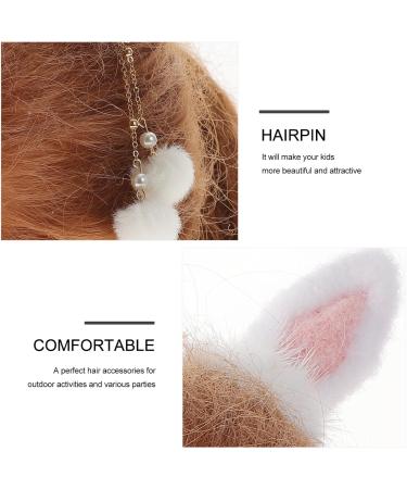 HOLIDYOYO 1 Pair Bunny Ear Hair Clip Bunny Hair Clips for Girls Barrettes for Girls Hair Clip for Girls Japanese Hair Accessories Girls Hairpin Tiara Tassel China Plush Girl Child - Buy Online on GoSupps.com