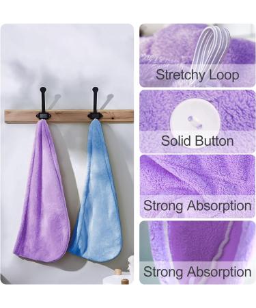Fodofodo 3 Pack Microfiber Hair Towel Set - Quick Drying Turban Wrap for Women - Super Absorbent & Soft - Blue, Purple, Brown - Buy Online on GoSupps.com