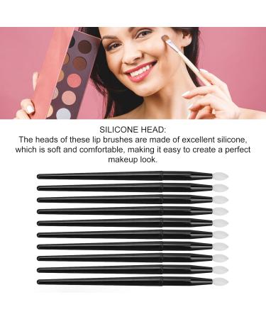 10 Pieces Reusable Silicone Lip Brushes for Lipstick and Lip Gloss Long Handle Makeup Applicator Set - Buy Online on GoSupps.com