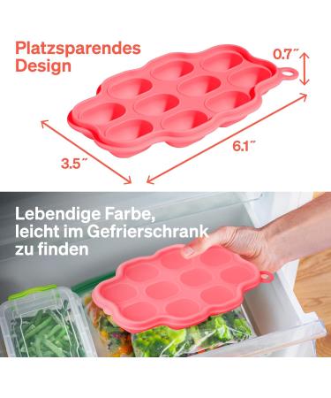 Lovenoobs Baby Food Storage - 100% Silicone Freezing Container for Baby Porridge & Ice Cream Shapes - Red - Buy Online on GoSupps.com