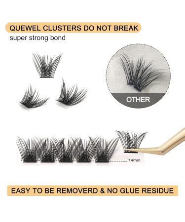 Quewel 14mm Individual Eyelashes - Natural Matte Mega C Curl | Fluffy DIY Eyelash Extensions | 1 Piece Pack - Buy Online on GoSupps.com