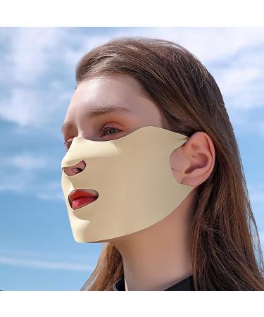 Buy Pologmase Face Scarf | Eggsee Women's & Men's Cooling UV Protection | Washable Dustproof Moisturizing Facial Scarf - Summer Essentials in Milk Tea Color - Buy Online on GoSupps.com