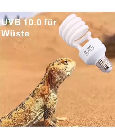 Dernord UV Lamp for Reptiles - 26W UVA UVB Heat Lamp for Terrariums Budgies Leopard Geckos & Turtles - Buy Online on GoSupps.com