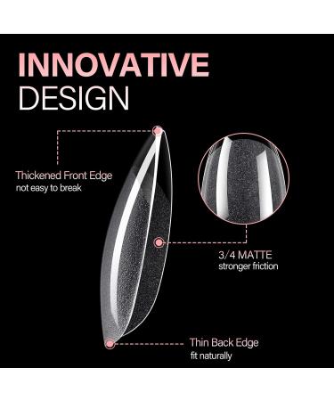 360PCS AILLSA Short Almond Nail Tips - Half Matte Soft Gel False Nails for DIY Press On Extensions - Clear Acrylic Gelly Tips - Valentine's Day Gift - 12 Sizes - Buy Online on GoSupps.com