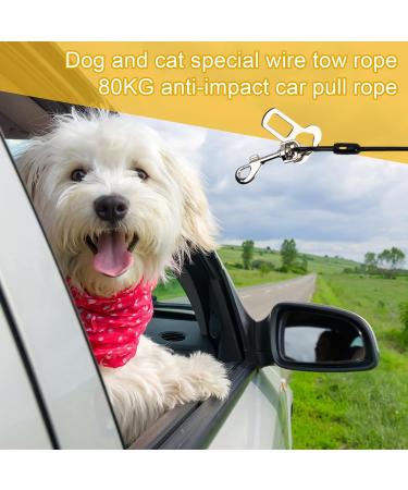 Bezavea 2 Pack Dog Chain Lead Cable Leash Chew Proof Steel Rope Cable Dog Car Harness Dog Car Seatbelt Pet Vehicle Harnesses with Double Clips and Latch Attachment (60cm) - Buy Online on GoSupps.com
