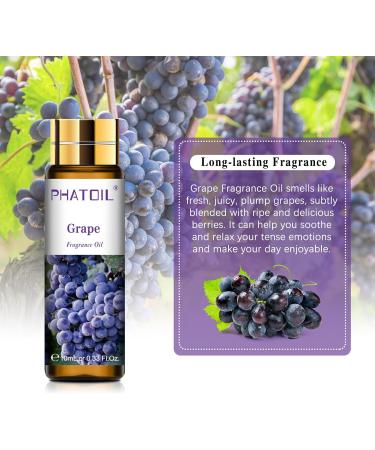 Purify Your Space with PHATOIL Grape Fragrance Oil - 10ml for Aromatherapy, Soap & Candle Making - Buy Online on GoSupps.com