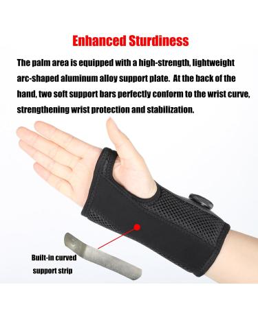 Adjustable Carpal Tunnel Wrist Brace - Relief for Tendonitis Arthritis & Sprains - Black Support for Left Hand - Ideal for Night & Day Use - Buy Online on GoSupps.com