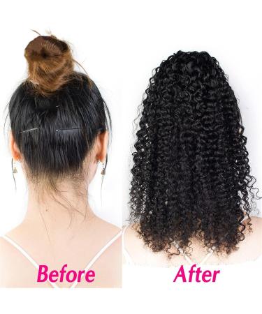 Hair Chignon Brazilian Hair Ponytail Curl with Drawstring Hair Comb Ponytail Extensions Curly Ponytail Hair Clip for Black Women Messy Bun Hair Piece (Color : Black Size : 24inch 100g) - Buy Online on GoSupps.com