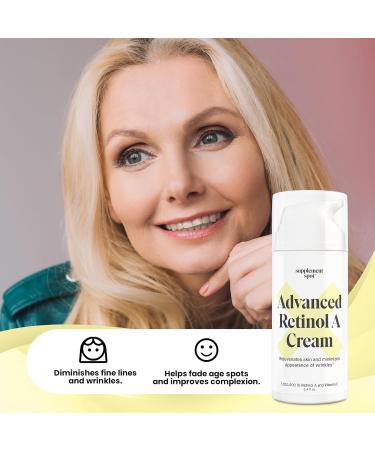 Supplement Spot Advanced Retinol A Cream - Moisturizer w/Vitamin E Coconut & Almond Oil- Retinol Daily Anti-Aging Cream for Face for Smoother Looking Skin (3.4 oz) - Buy Online on GoSupps.com