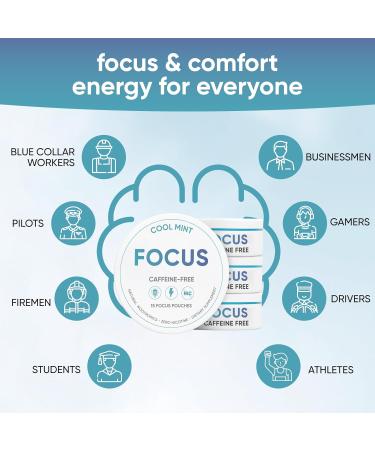 Focus Pouches - Caffeine Free Nootropic Pouches with L-Tyrosine & L-Theanine for Energy & Brain Boost - 4 Cans - 15 Nicotine Free Pouches per Can (4 Count (Pack of 15) Mint) Mint 4 Count (Pack of 15) - Buy Online on GoSupps.com