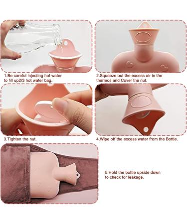 Soft Plush Hot Water Bottle with Cover for Neck, Shoulder, Back, Legs - Hand Waist Warmer - Buy Online on GoSupps.com