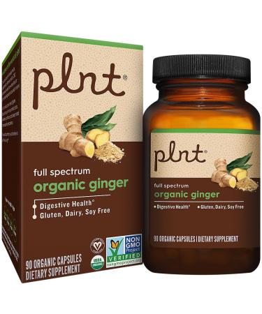 plnt Organic Ginger for Digestive Health Support - 500 MG (90 Capsules)