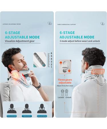 H2 Life Cervical Neck Traction Device - Adjustable Ergonomic Neck Stretcher for Pain Relief and Spine Alignment - Neck Brace with Airbag Support - Ideal Gifts for Men, Women, Dad, Mom - Buy Online on GoSupps.com