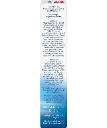 Double Heart Magnesium 500 + D3 + K2 - High-Dose Vegetarian Tablets for Muscle & Nervous System Support - 60 Pieces - Buy Online on GoSupps.com