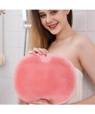 Rianpesn Non-Slip Foot Scrubbing Mat for Shower - Large Suction Cup Bathroom Wash Mat Red Foot Brush for Clean Feet - Buy Online on GoSupps.com