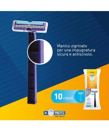 Dr Protec Bi Shave Razor - Disposable Razors with Softening Band 10 Pack | Comfortable Shaving for Men & Women - Buy Internationally - Buy Online on GoSupps.com