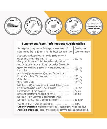 Supersmart - Liver Support Formula - with Extract of Milk Thistle Standardized to 80% Silymarin - Ginkgo Biloba & N-Acetyl-cysteine - Detox Supplement | Non-GMO & Gluten Free - 90 Vegetarian Capsules - Buy Online on GoSupps.com