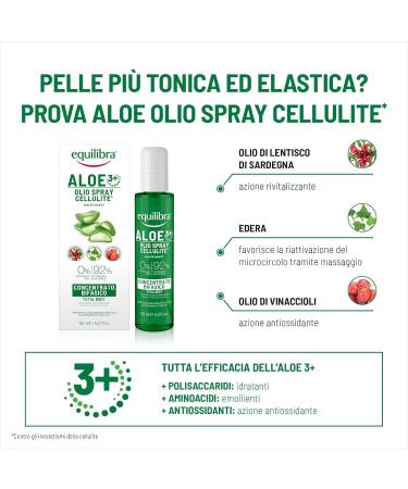 Equilibra cellulite body oil* Twophase concentrate 150 ml with Aloe Vera Equilibra plant active from microalga horse chestnut extract lentil oil grape seed oil and ivy - Buy Online on GoSupps.com