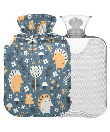 NAANLE CARTOON IGEL hot water bottle with reference warm and cold therapy Transparent hot water bottle 1L warm head for bed handfoot heat pain relief
