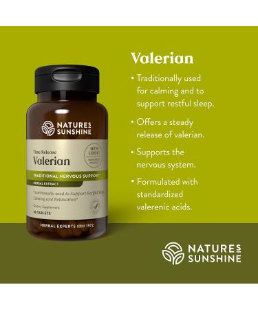 Nature's Sunshine Valerian Root Extract Time Release 60 Capsules - Natural Sleep Aid - Buy Online on GoSupps.com