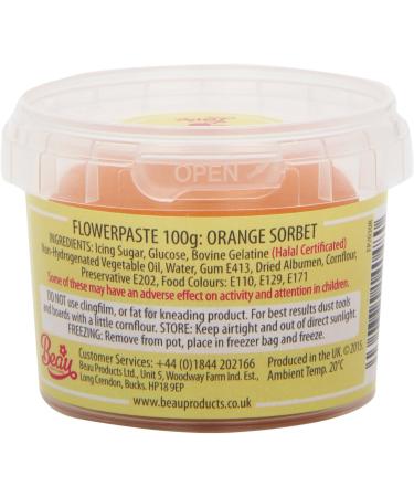 Beau Products Orange Flowerpaste Icing 100g - Orange Sorbet | Buy Online - Buy Online on GoSupps.com