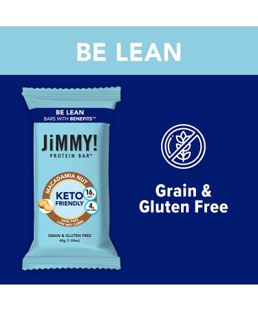 JiMMY! Keto Protein Bar - Macadamia Nut Flavor | 12 Count, Low Net Carb, Low Sugar, Gluten Free - Keto Friendly Energy Bar - Buy Online on GoSupps.com