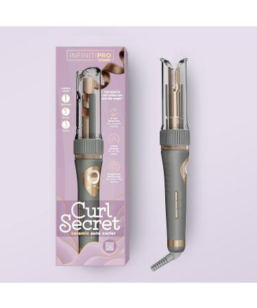 INFINITIPRO BY CONAIR Curl Secret Automatic Curling Iron - Dual Voltage 3/4-Inch Hair Curler for All Hair Types - Perfect for Travel - Gray with Gold Accents - Buy Online on GoSupps.com