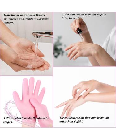 Moisturizing Silicone Spa Gel Gloves for Women | Reusable Hand Care for Dry Cracked Skin (1 Pair - Pink) - Buy Online on GoSupps.com