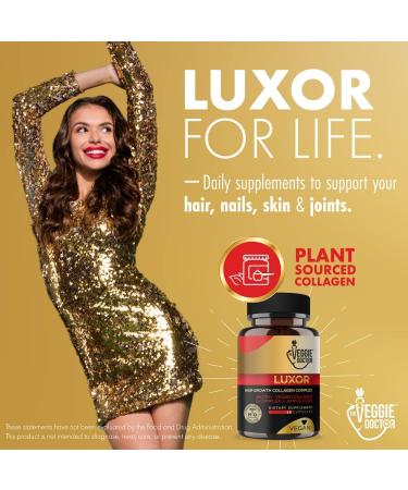 Vegan Collagen Pills with Biotin | 60 Capsules for Skin, Nails & Joints | Hair Growth Vitamins | Plant-Based Peptides - Buy Online on GoSupps.com