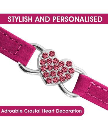 Shop Cobee Bling Heart Cat Neck Band with Bell | Adjustable Rhinestone Collar for Small Cats & Dogs (Rose Red) - International Shipping Available - Buy Online on GoSupps.com