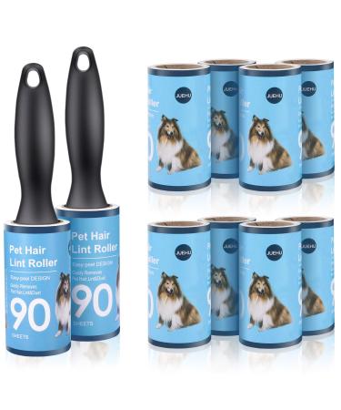 Juehu lint roll lint rolls 10 rolls with 90 sheet lint roller roller roller clothing roller lint roller fast and easy removal of dust hair and fluff a total of 900 sheets and 2 handle