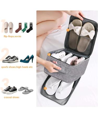 VITKSTAR Portable Travel Shoe Bag - Holds 3 Pairs | Grey Shoe Storage Bag - Buy Online on GoSupps.com