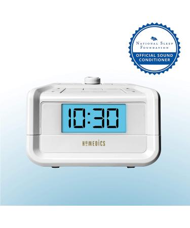 Homedics Sound Machine and Alarm Clock with Time Projection. White Noise Sound Machine with a Digital FM Alarm Clock Radio  8 Sounds  Snooze  Sleep Timer and Night Light - Buy Online on GoSupps.com