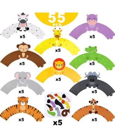 50 Pcs Jungle Safari Animal Cupcake Wrapper Set Safari Party Supplies Wild One Party Favor Jungle Baby Shower Birthday Decorations Zoo Animals Party Decor (Safari Cupcake Topper) - Buy Online on GoSupps.com